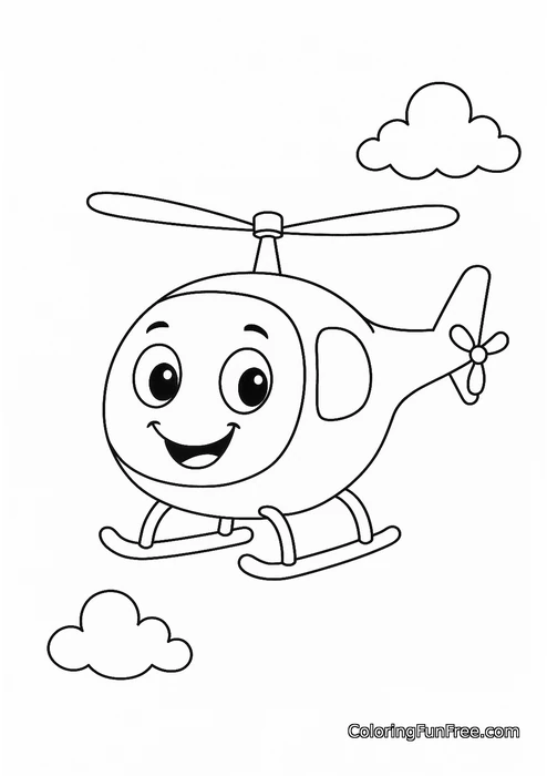 Cute cartoon helicopter
