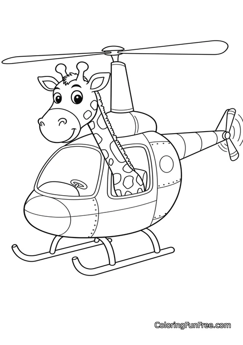 Giraffe in a helicopter