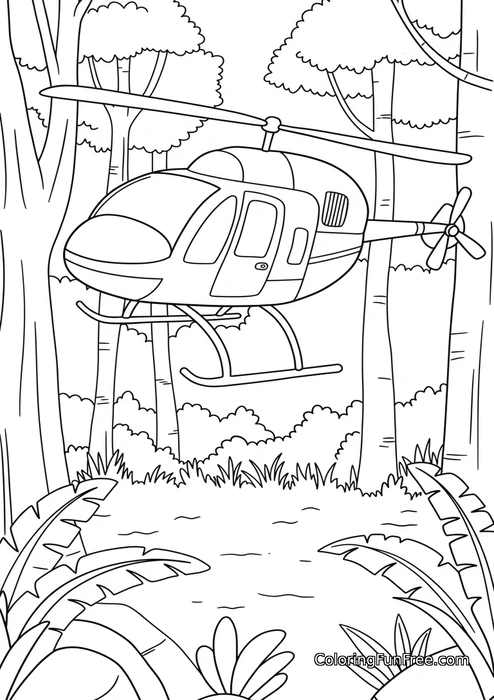 Helicopter in the jungle