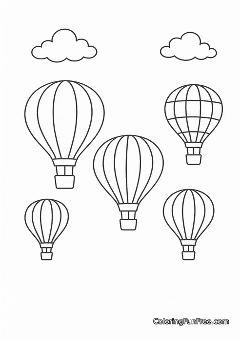 Five simple hot air balloons