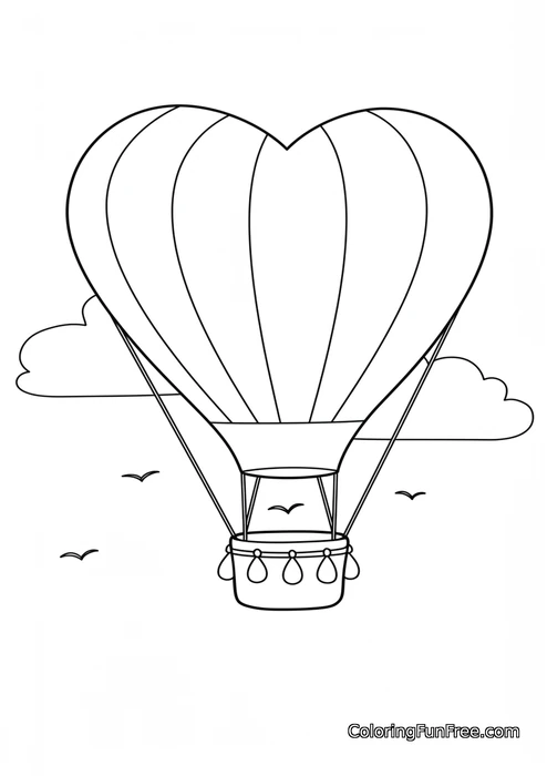 Heart shaped hot air balloon