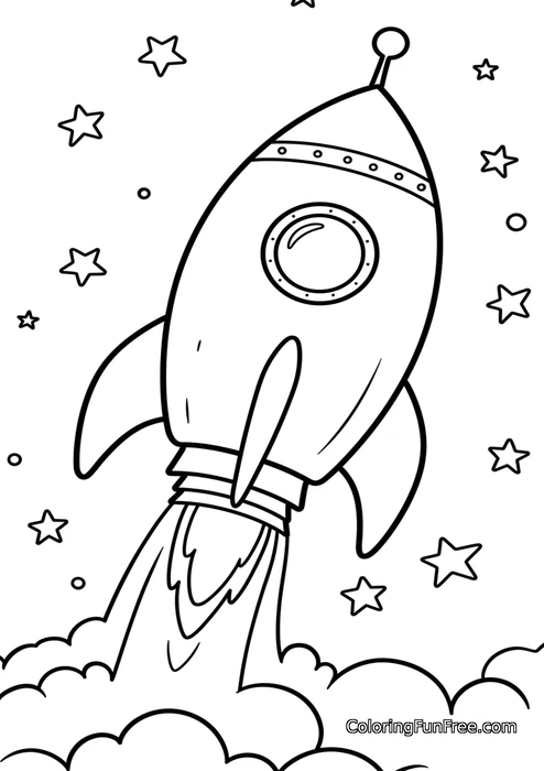 Cartoon rocket launch