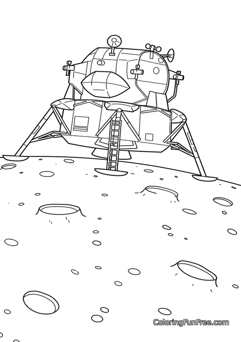 Lunar module on moon