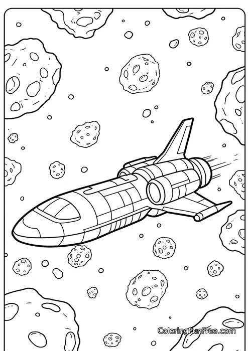 Spaceship in asteroid field