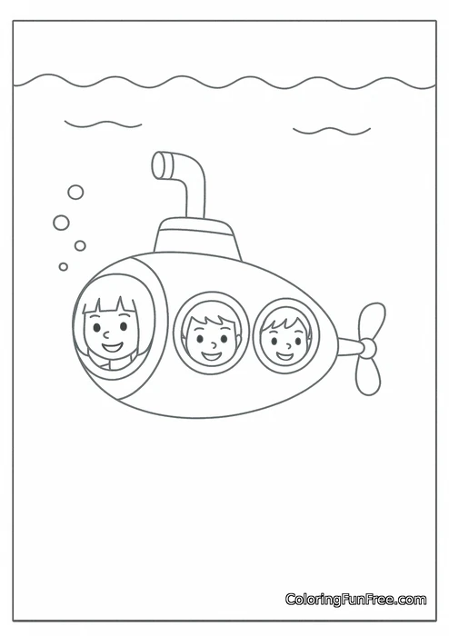 Submarine with children inside