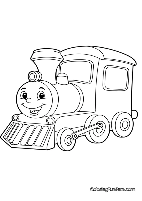 Cartoon steam train with face