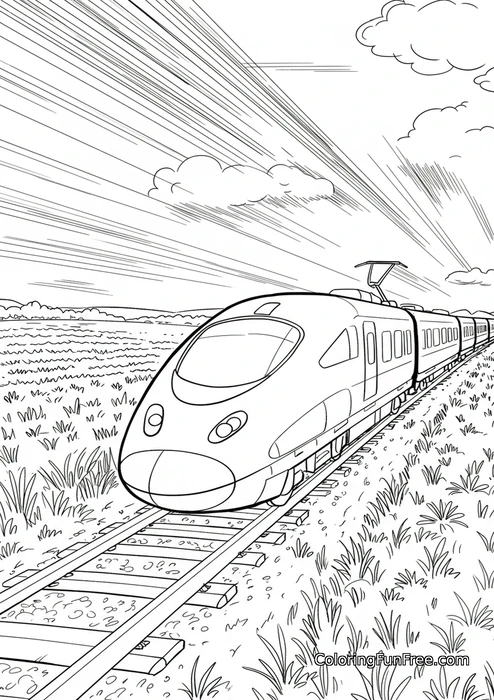 High speed train in field