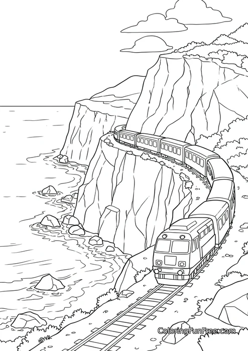 Train on coastal track