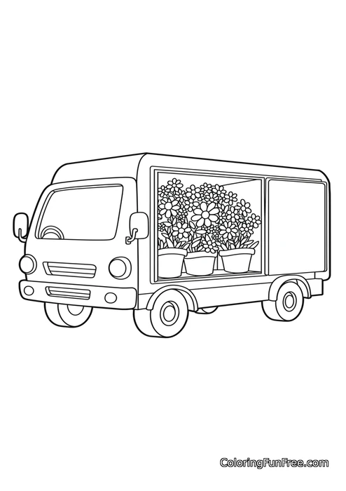 Flower delivery truck