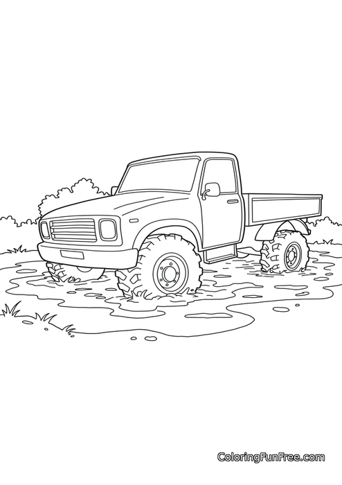 Pickup truck in mud