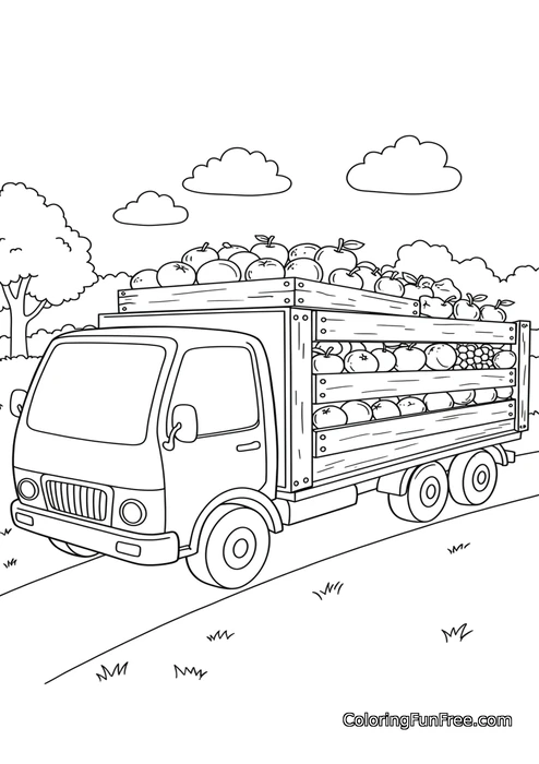 Truck full of apples