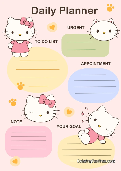 Hello Kitty daily planner