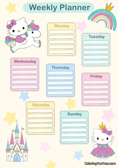 Hello Kitty weekly planner