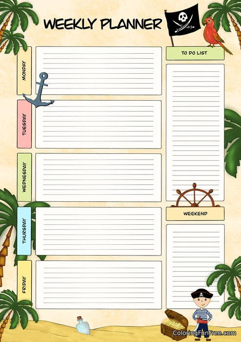 Pirates weekly planner