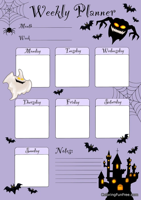 Scary weekly planner